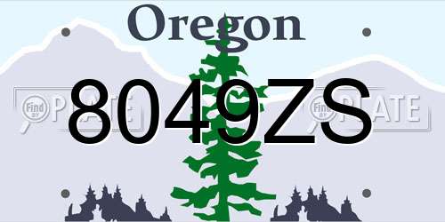8049ZS Oregon License Plate