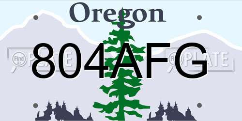 804AFG Oregon License Plate