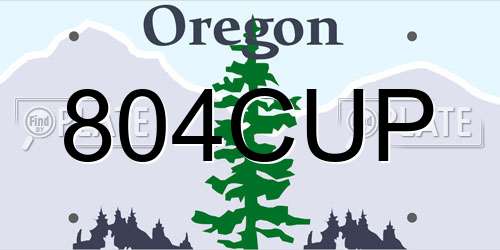 804CUP Oregon License Plate