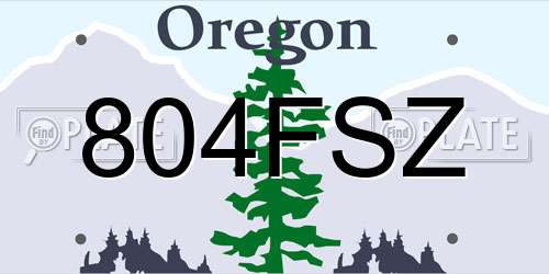 804FSZ Oregon License Plate