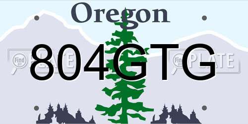 804GTG Oregon License Plate