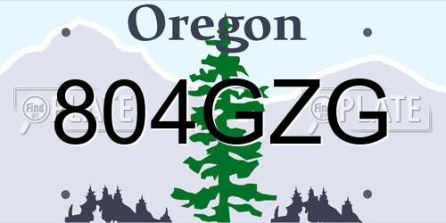 804GZG Oregon License Plate