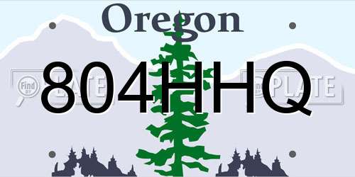 804HHQ Oregon License Plate