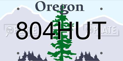 804HUT Oregon License Plate