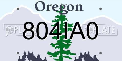 804IA0 Oregon License Plate