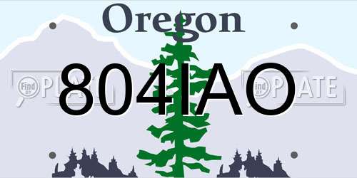804IAO Oregon License Plate