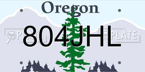 804JHL Oregon License Plate