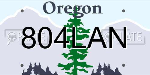 804LAN Oregon License Plate