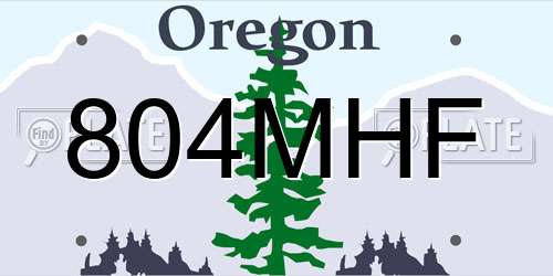 804MHF Oregon License Plate