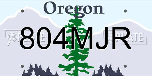 804MJR Oregon License Plate