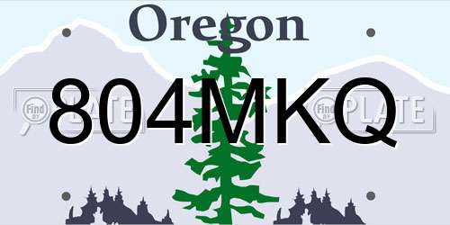 804MKQ Oregon License Plate