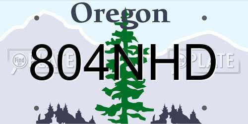 804NHD Oregon License Plate