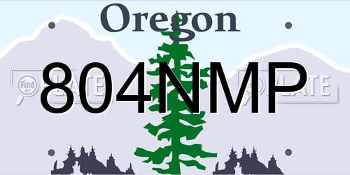 804NMP Oregon License Plate