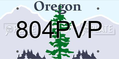 804PVP Oregon License Plate