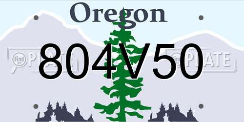 804V50 Oregon License Plate