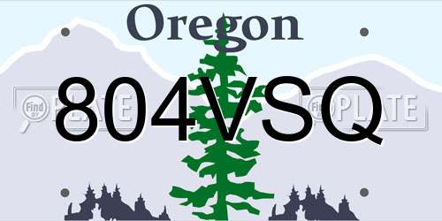 804VSQ Oregon License Plate
