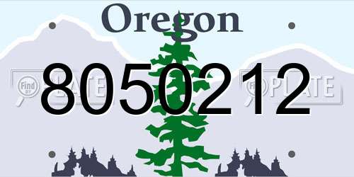 8050212 Oregon License Plate