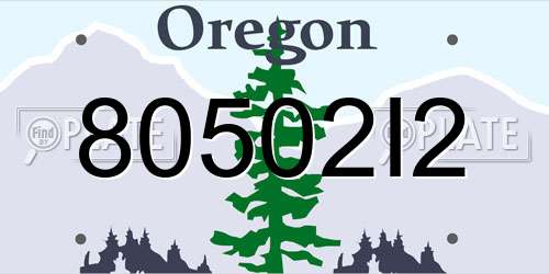 80502I2 Oregon License Plate