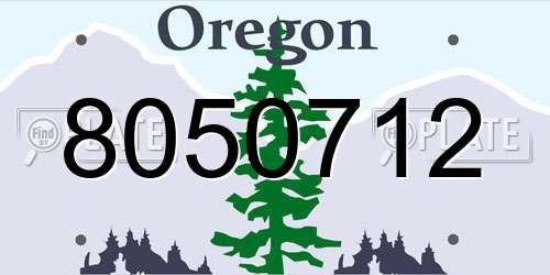 8050712 Oregon License Plate