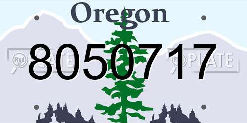 8050717 Oregon License Plate