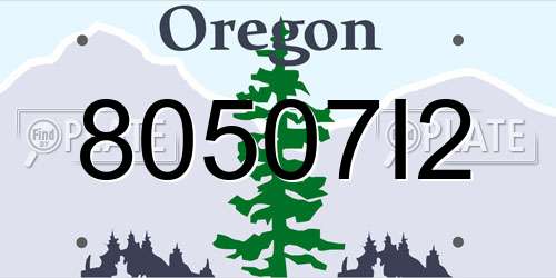 80507I2 Oregon License Plate