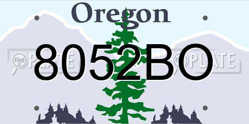8052BO Oregon License Plate