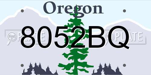8052BQ Oregon License Plate