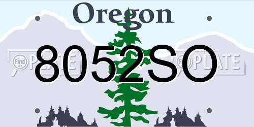 8052SO Oregon License Plate