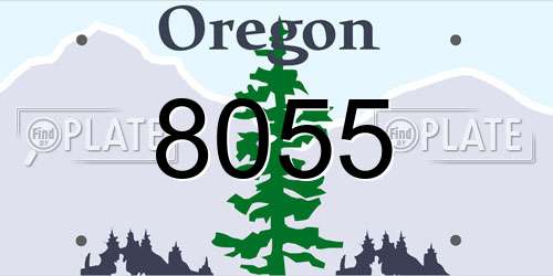 8055 Oregon License Plate