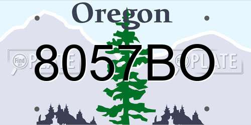 8057BO Oregon License Plate
