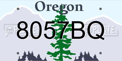 8057BQ Oregon License Plate