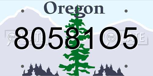 80581O5 Oregon License Plate