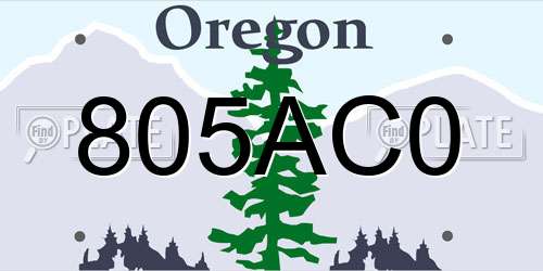 805AC0 Oregon License Plate
