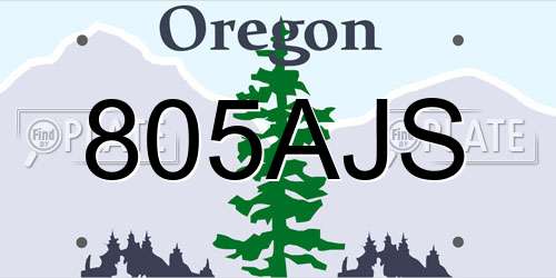805AJS Oregon License Plate