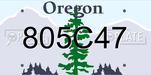 805C47 Oregon License Plate