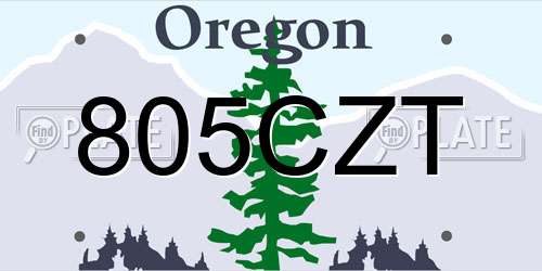 805CZT Oregon License Plate