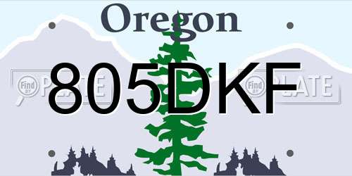805DKF Oregon License Plate