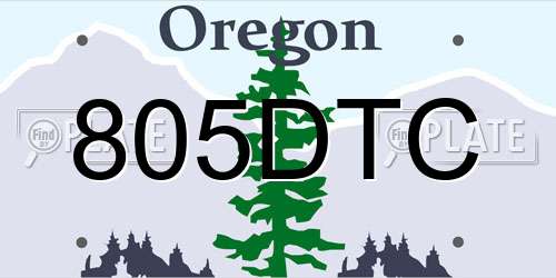 805DTC Oregon License Plate