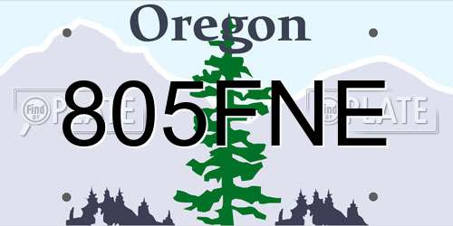 805FNE Oregon License Plate