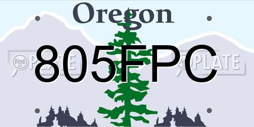 805FPC Oregon License Plate