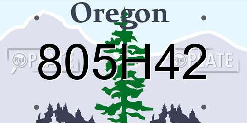 805H42 Oregon License Plate