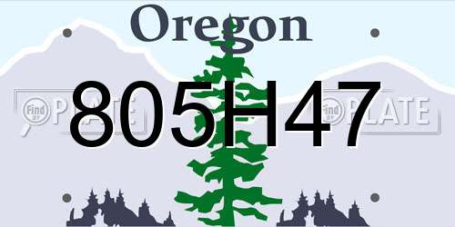 805H47 Oregon License Plate