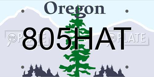 805HAT Oregon License Plate
