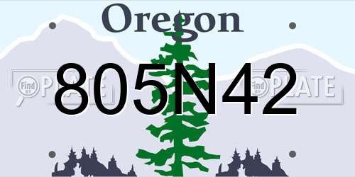 805N42 Oregon License Plate