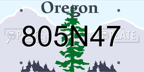 805N47 Oregon License Plate
