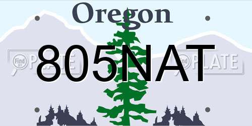805NAT Oregon License Plate