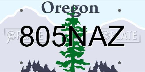 805NAZ Oregon License Plate