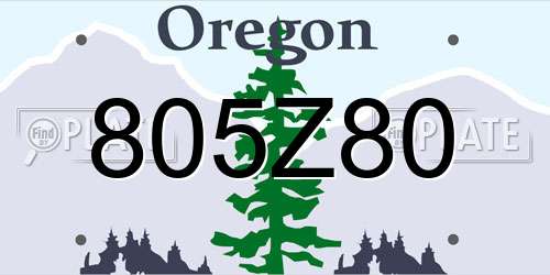 805Z80 Oregon License Plate