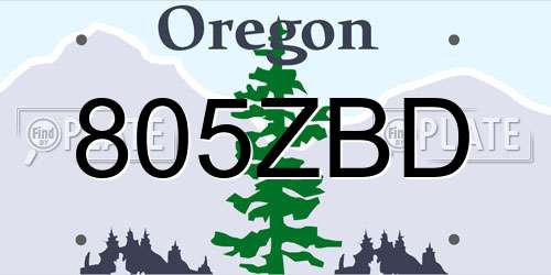 805ZBD Oregon License Plate