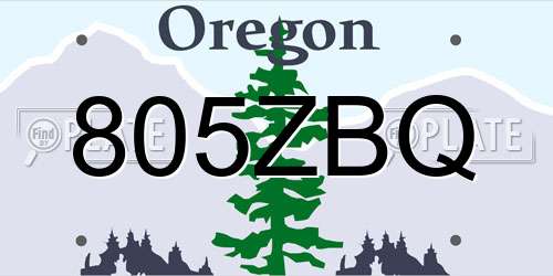805ZBQ Oregon License Plate